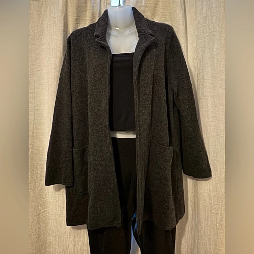 J.CREW Open-Front Sweater Blazer Cardigan Size L 100%Wool